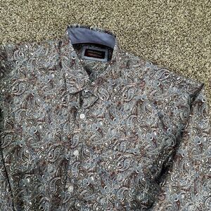 Consequence Button Up Shirt Mens Size S Paisley Floral Long Sleeve‎ Stretch